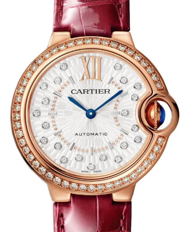 Cartier Ballon Bleu de Cartier 33mm Rose Gold Diamond Bezel & Dial WJBB0080