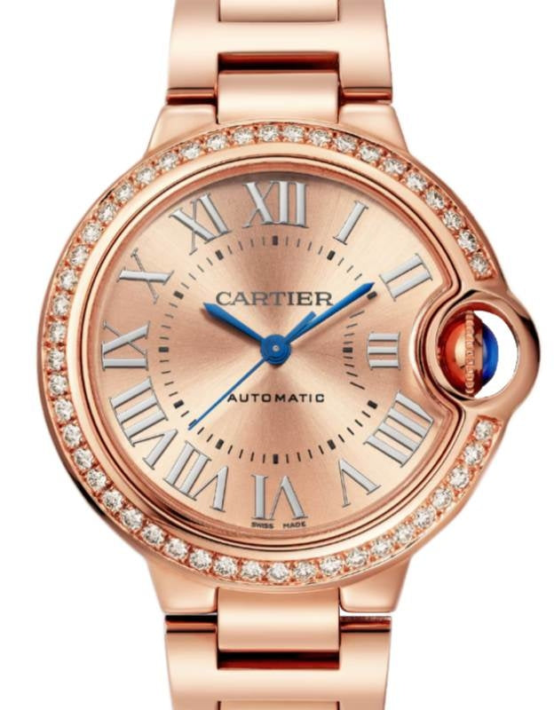 Cartier Ballon Bleu De Cartier 33mm Rose Gold/Diamonds Rose Gold Dial WJBB0077 - BRAND NEW
