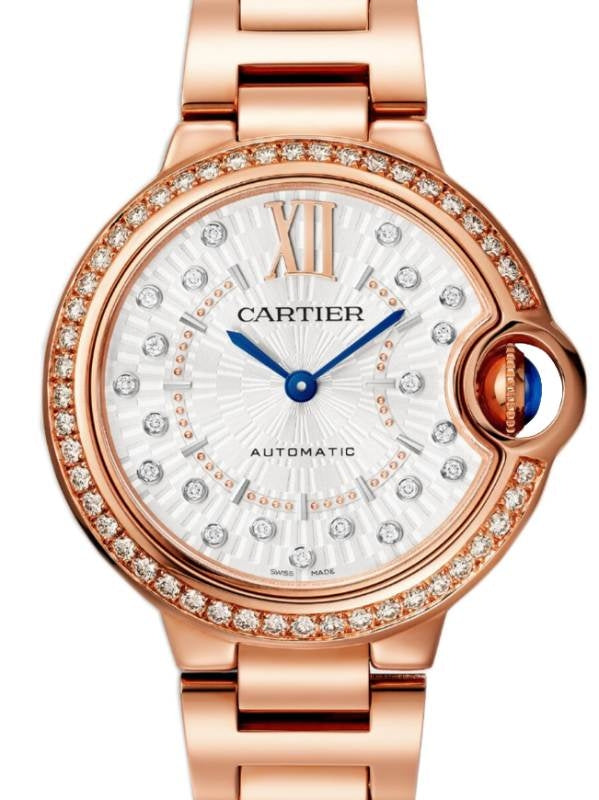 Cartier Ballon Bleu de Cartier 36mm Rose Gold Diamond Bezel & Dial WJBB0083 - BRAND NEW