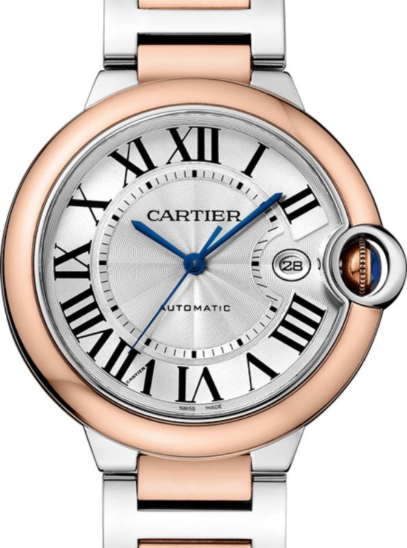 Cartier Ballon Bleu De Cartier Stainless Steel/Rose Gold 42mm Silver Dial W2BB0004 - BRAND NEW