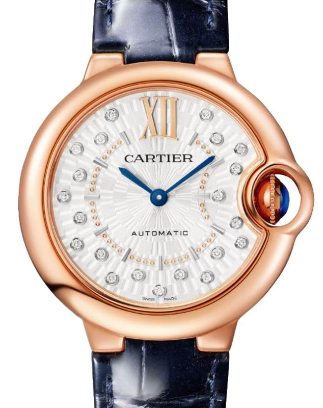 Cartier Ballon Bleu de Cartier Rose Gold 33mm Silver Diamond Dial WGBB0052 - BRAND NEW