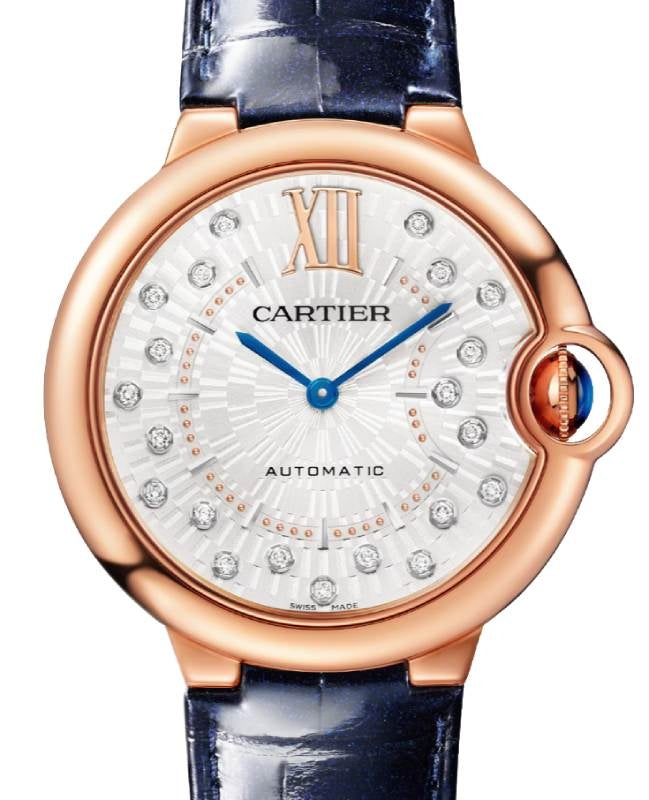 Cartier Ballon Bleu de Cartier Rose Gold 36mm Silver Diamond Dial WGBB0053 - BRAND NEW