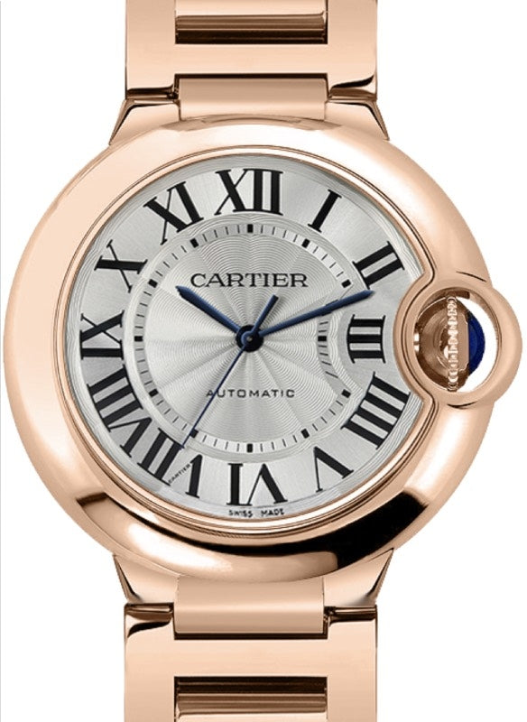 Cartier Ballon Bleu de Cartier Ladies Watch Automatic 36mm Silver Dial Rose Gold WGBB0008
