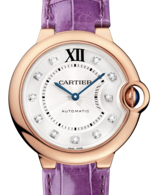 Cartier Ballon Bleu de Cartier Rose Gold 36mm Silver Diamond Dial WJBB0010 - BRAND NEW