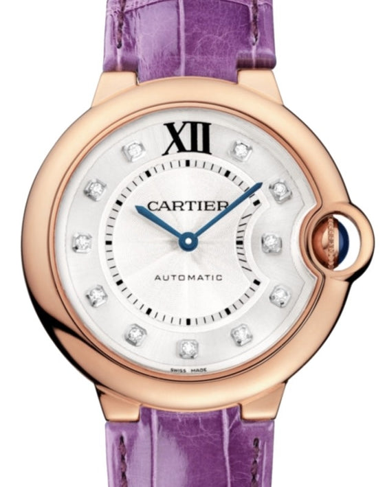 Cartier Ballon Bleu de Cartier Rose Gold 36mm Silver Diamond Dial WJBB0010 - BRAND NEW