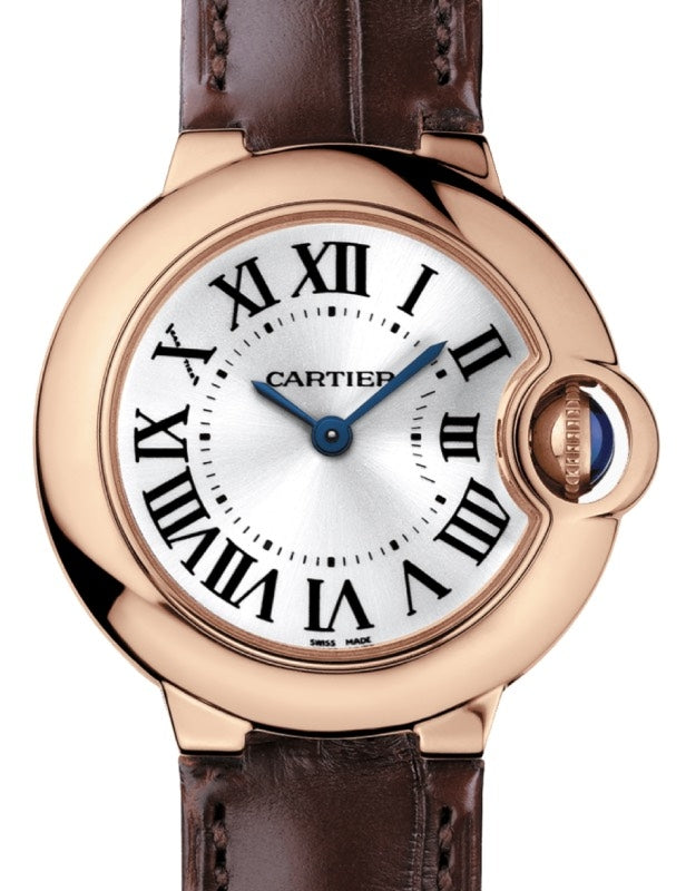 Cartier Ballon Bleu De Cartier Ladies Watch Quartz Rose Gold 28mm Silver Dial Alligator Leather Strap WGBB0007 - BRAND NEW