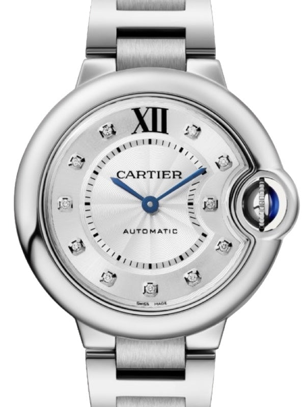 Cartier Ballon de Cartier Steel 33mm Silver Diamond Dial W4BB0021 - BRAND NEW