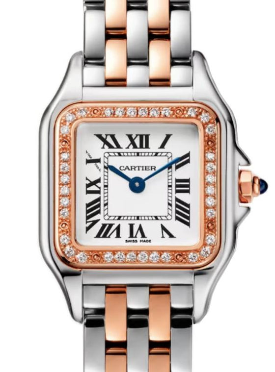 Cartier Panthere de Cartier Small Quartz Steel/Rose Gold Diamonds Silver Dial W3PN0009 - BRAND NEW