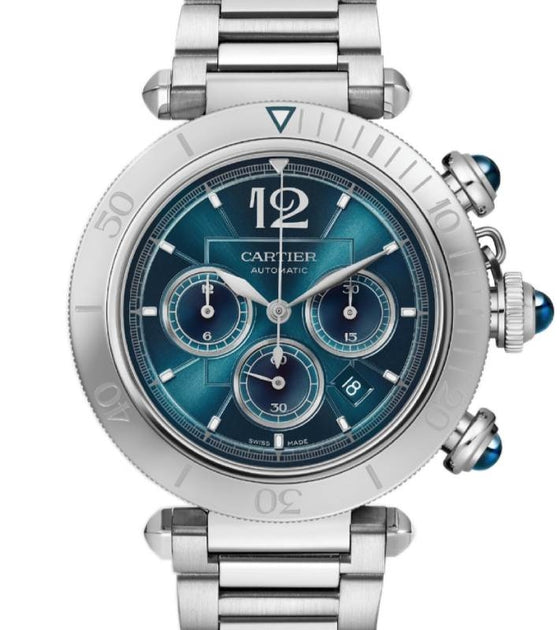 Cartier Pasha De Cartier Chronograph Steel 41mm Blue Dial WSPA0039 - BRAND NEW