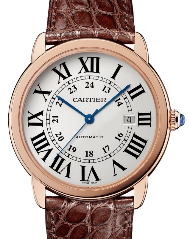 Cartier Ronde Solo de Cartier Men's Watch Automatic Rose Gold 42mm Silver Dial W6701009