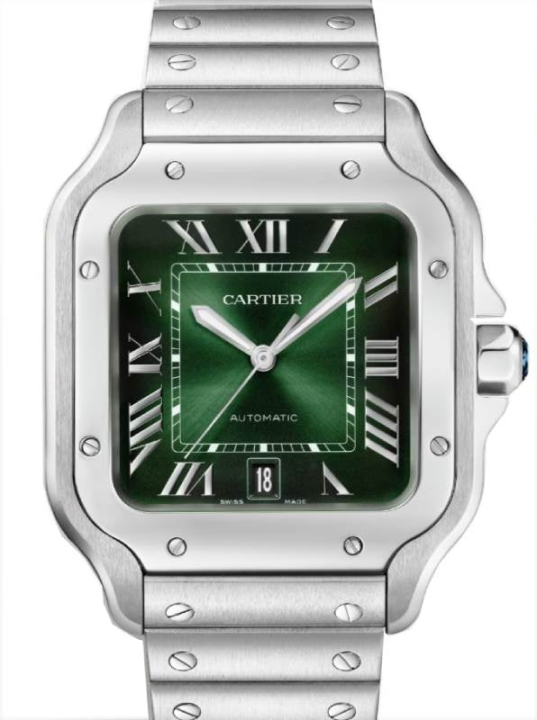 Santos de Cartier Large Steel Green Dial WSSA0062