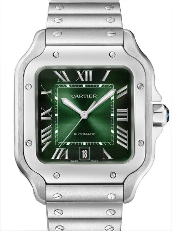 Santos de Cartier Large Steel Green Dial WSSA0062
