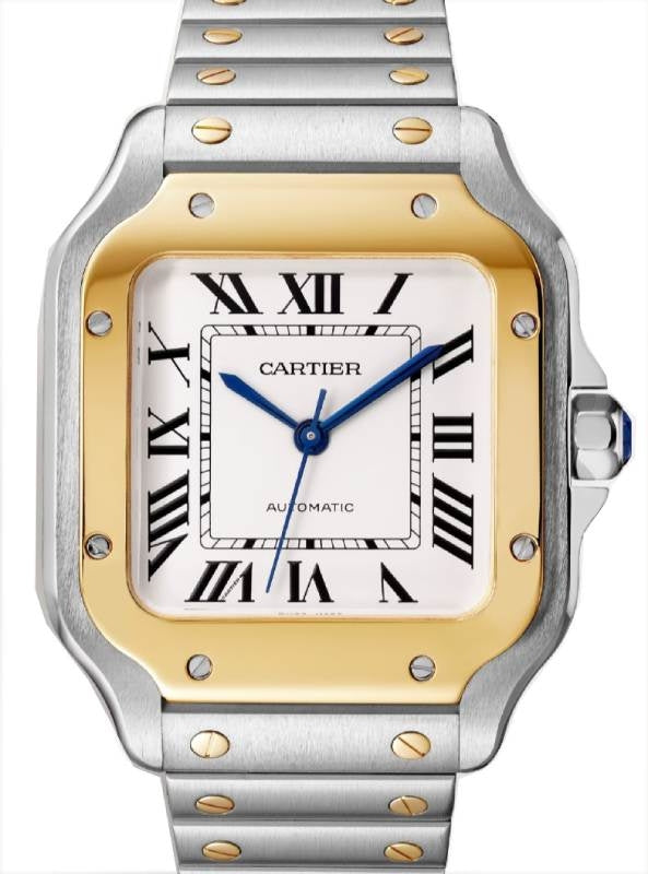 Santos de Cartier Medium Steel/Yellow Gold Silver Dial W2SA0016