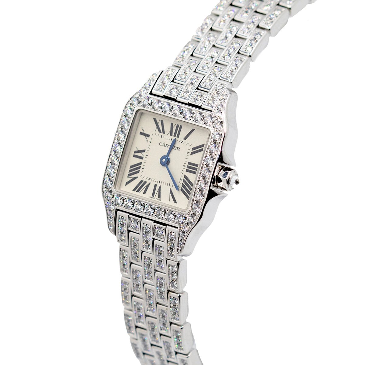CARTIER WF902007 SANTOS DEMOISELLE WHITE GOLD AND DIAMONDS BRAND NEW