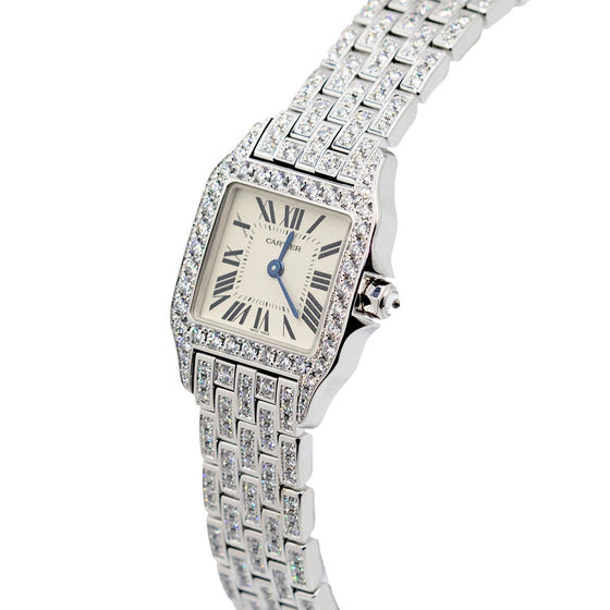 CARTIER WF902007 SANTOS DEMOISELLE WHITE GOLD AND DIAMONDS BRAND NEW