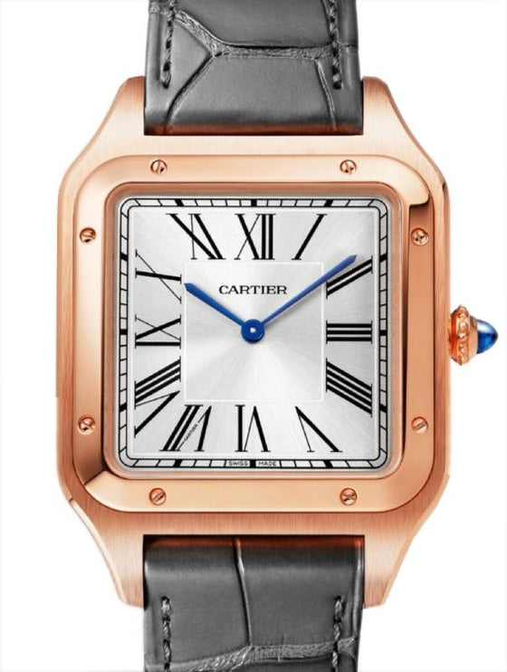Santos-Dumont Extra-Large Rose Gold Silver Dial WGSA0032