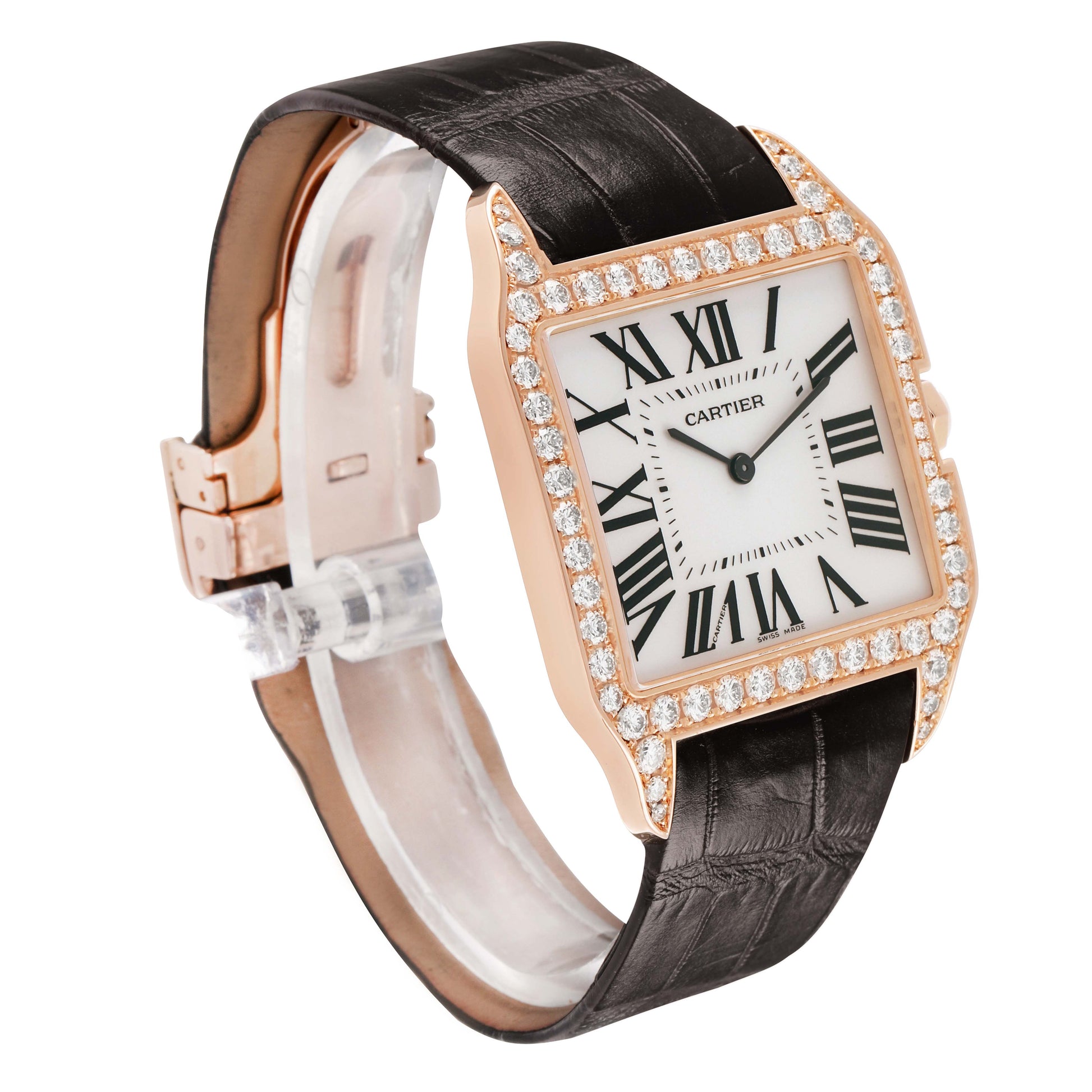 CARTIER WH100751 SANTOS DUMONT PINK GOLD AND DIAMONDS BRAND NEW