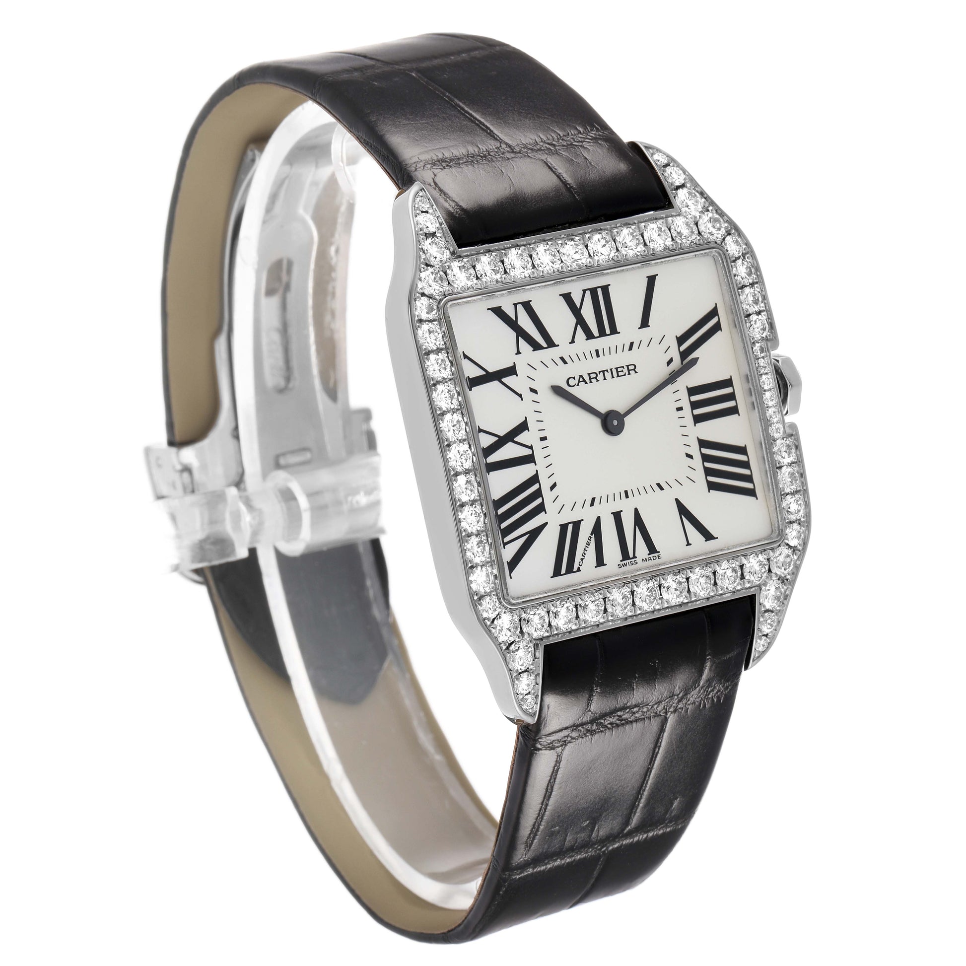 CARTIER WH100651 SANTOS DUMONT WHITE GOLD AND DIAMONDS BRAND NEW