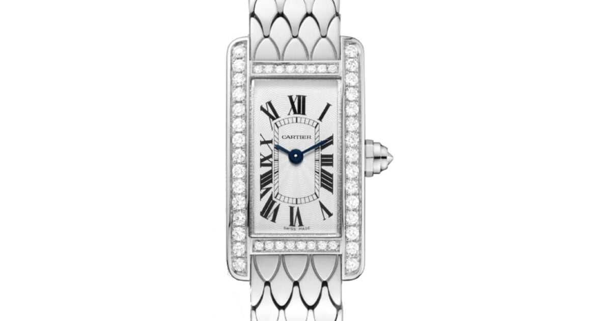 Cartier Tank Americaine Women's Watch Mini Quartz White Gold Diamonds Silver Dial White Gold Bracelet WB710013 - BRAND NEW