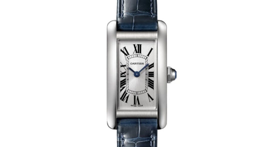 Cartier Tank Americaine Women's Watch Small Quartz Stainless Steel Silver Dial Alligator Leather Strap WSTA0016 - BRAND NEW