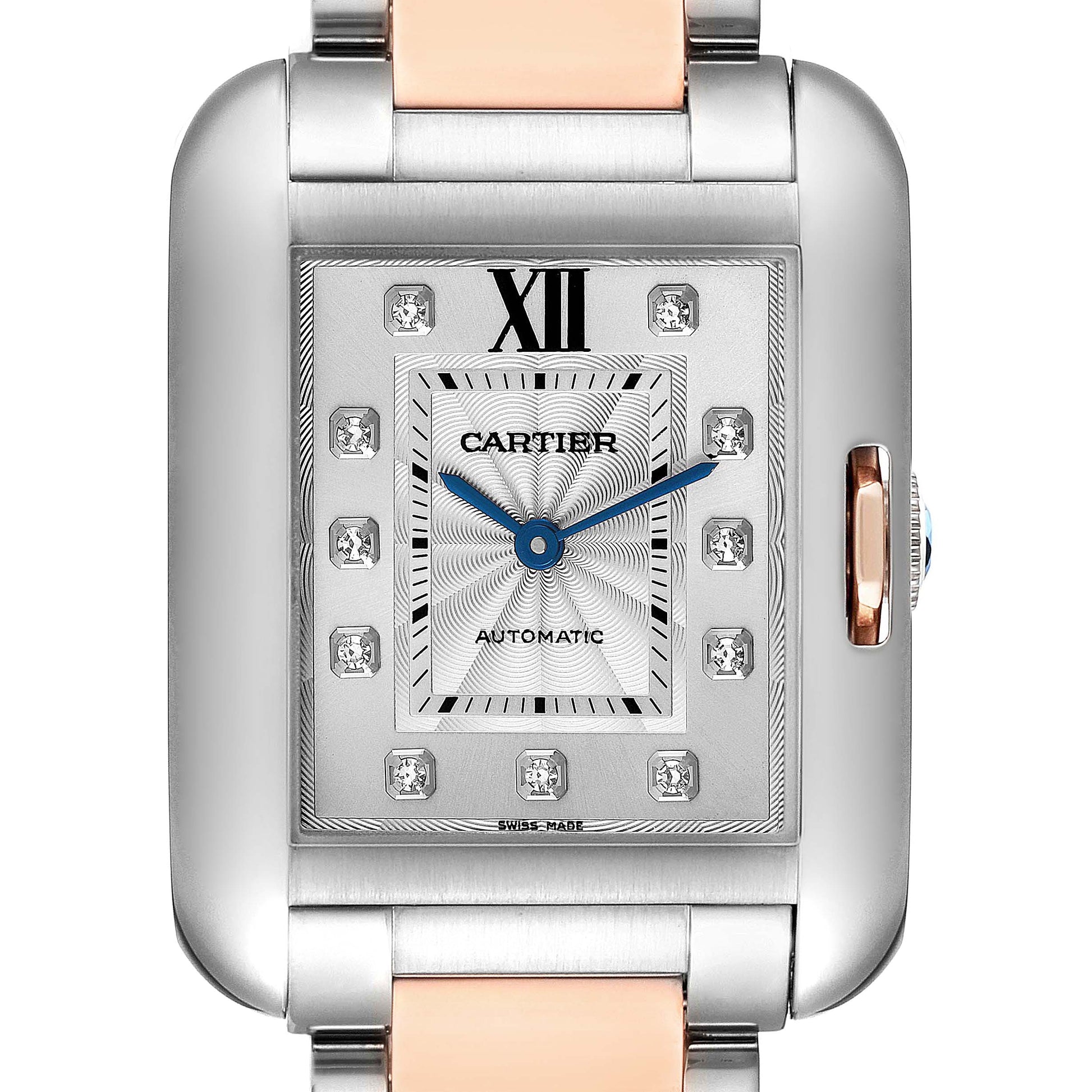 CARTIER WT100025 TANK ANGLAISE PINK GOLD, STEEL, DIAMONDS BRAND NEW
