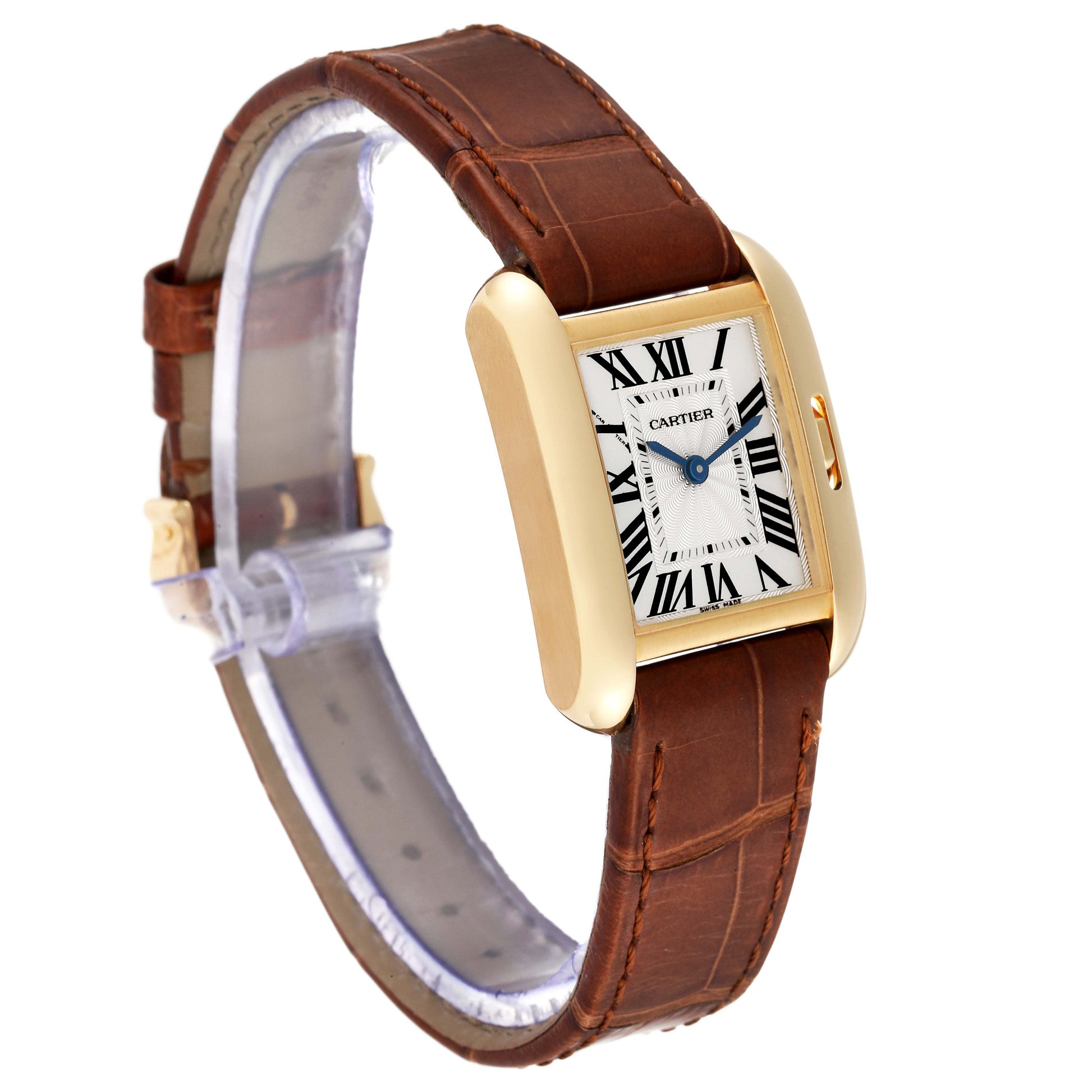 CARTIER W5310028 TANK ANGLAISE YELLOW GOLD, LEATHER BRAND NEW