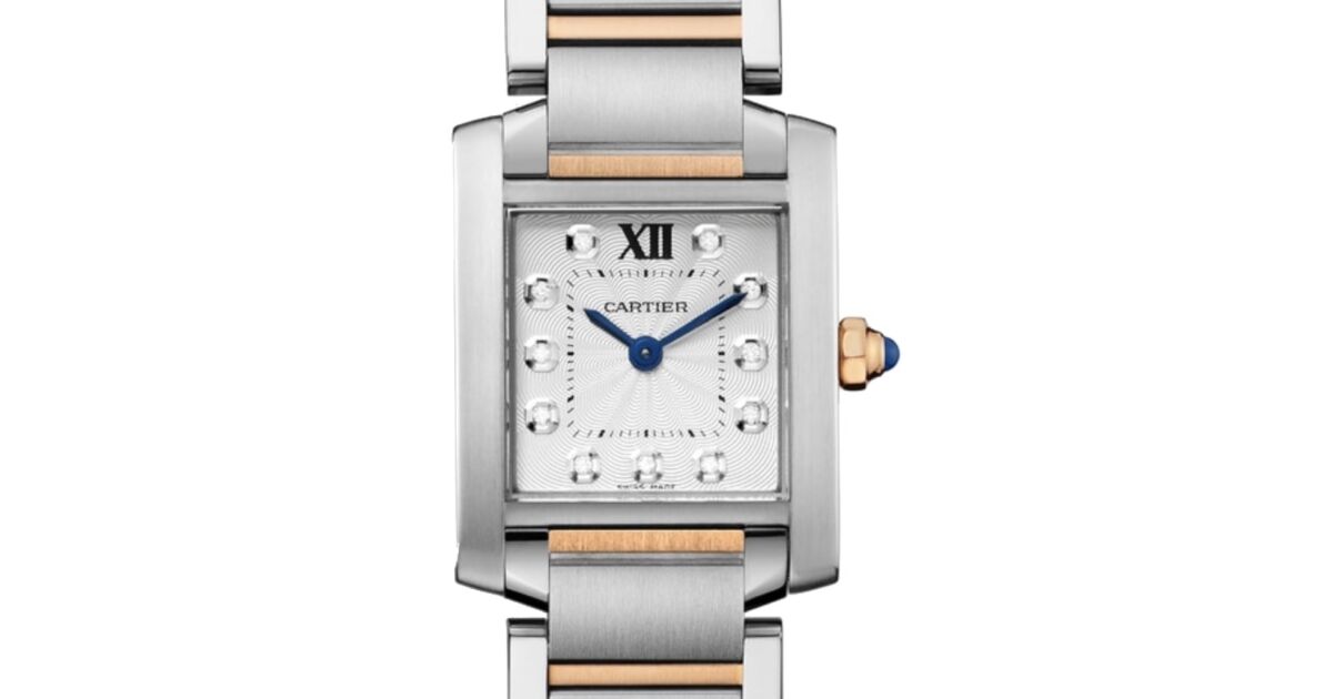 Cartier Tank Francaise Women's Watch Small Quartz Stainless Steel Silver Diamond Dial Stainless Steel Rose Gold Bracelet WE110004 - BRAND NEW