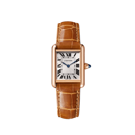 Tank Louis Cartier Small Manual Winding Rose Gold Silver Dial WGTA0010