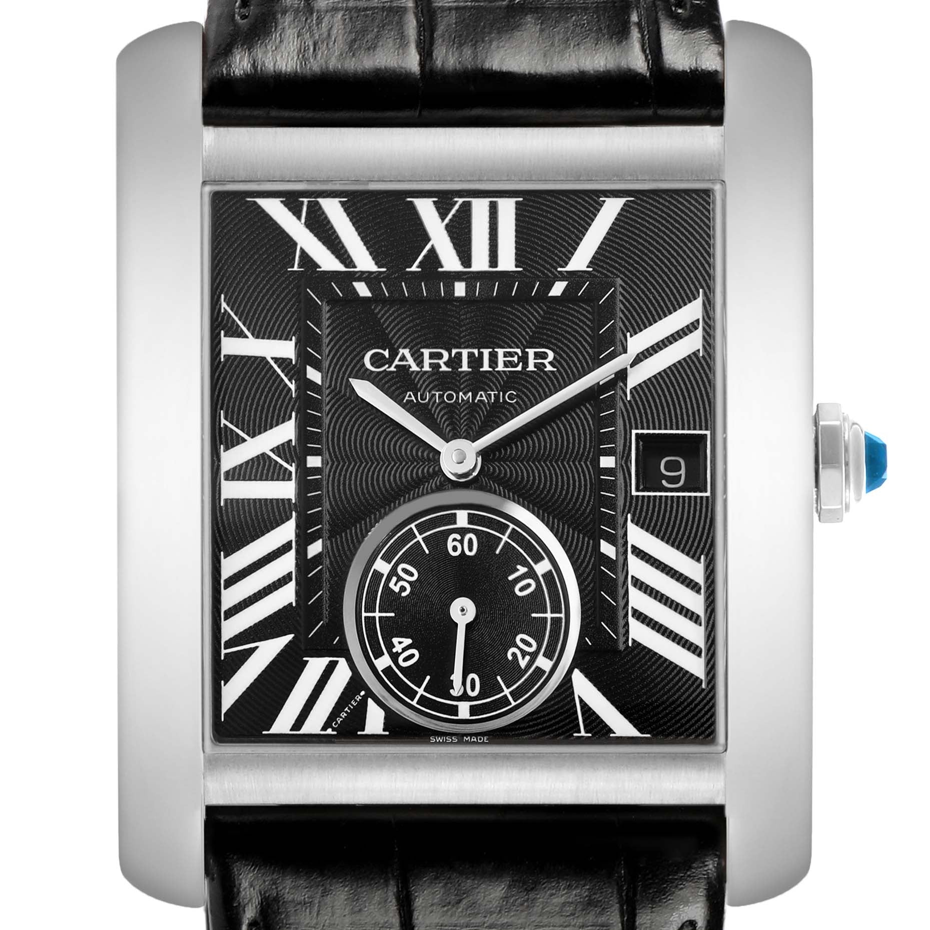 Cartier Tank MC W5330004 Men's Black Roman Stainless Steel - BRAND NEW