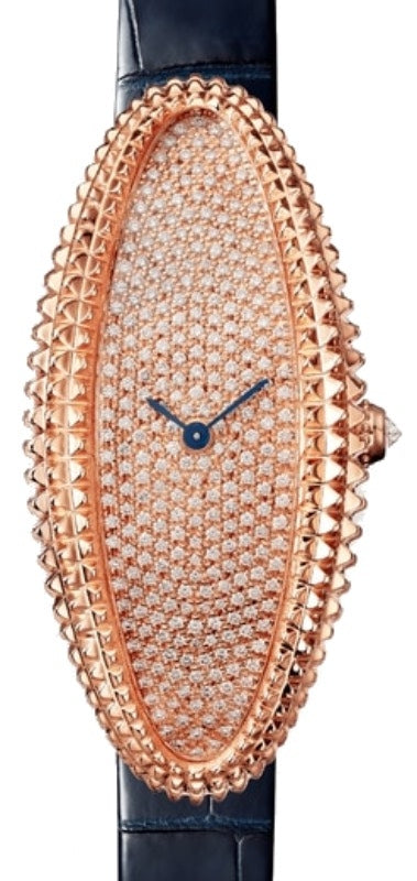 Cartier Baignoire Allong?e Ladies Watch Extra-Large Manual-Winding Rose Gold Diamond Dial Alligator Leather Strap WJBA0017 - BRAND NEW