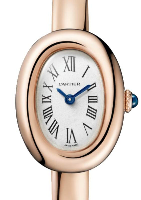 Cartier Baignoire Mini Size 17 Quartz Rose Gold Silver Dial WGBA0051 (WGBA0036)