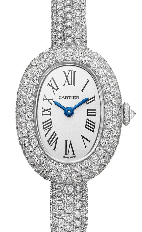 Cartier Baignoire Mini Quartz White Gold/Diamonds Silver Dial HPI01773