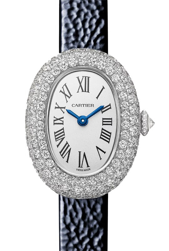Cartier Baignoire Mini Quartz White Gold/Diamonds Silver Dial WJBA0070 (WJBA0036)