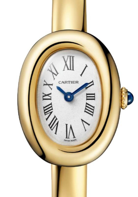 Cartier Baignoire Mini Size 17 Quartz Yellow Gold Silver Dial WGBA0050 (WGBA0035)