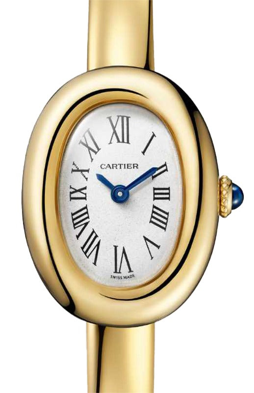Cartier Baignoire Mini Quartz Yellow Gold Silver Dial WGBA0078