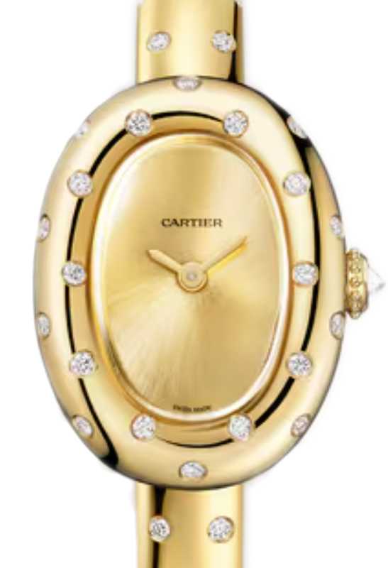 Cartier Baignoire Mini Size 15 Quartz Yellow Gold/Diamonds WJBA0063