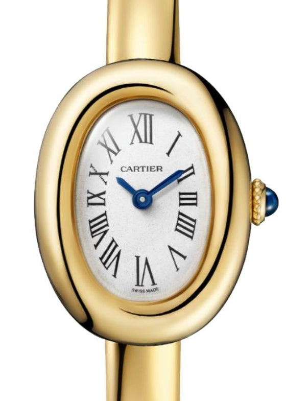 Cartier Baignoire Mini SIze 16 Quartz Yellow Gold Silver Dial WGBA0045 (WGBA0021)