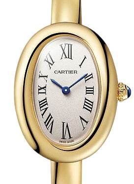 Cartier Baignoire Small Size 15 Quartz Yellow Gold Silver Dial WGBA0024