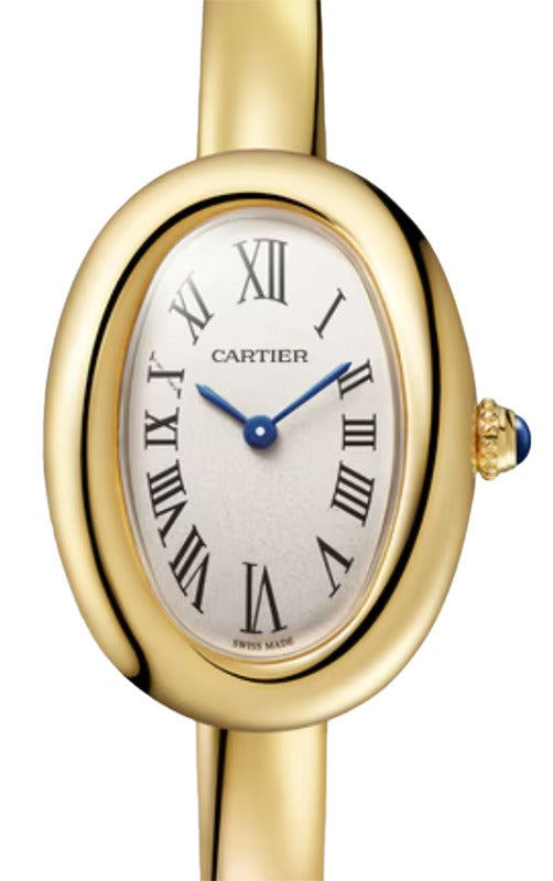 Cartier Baignoire Small Quartz Yellow Gold Silver Dial WGBA0025