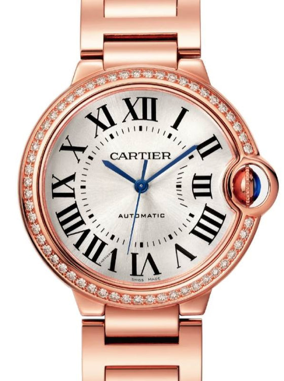 Cartier Ballon Bleu De Cartier 36mm Rose Gold/Diamonds Silver Dial WJBB0064 - BRAND NEW