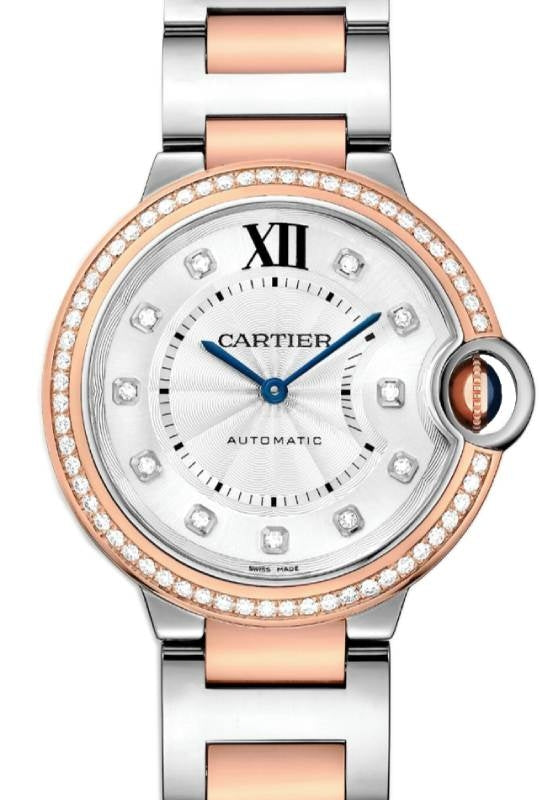 Cartier Ballon Bleu de Cartier 36mm Steel/Rose Gold Diamond Bezel & Dial W3BB0024