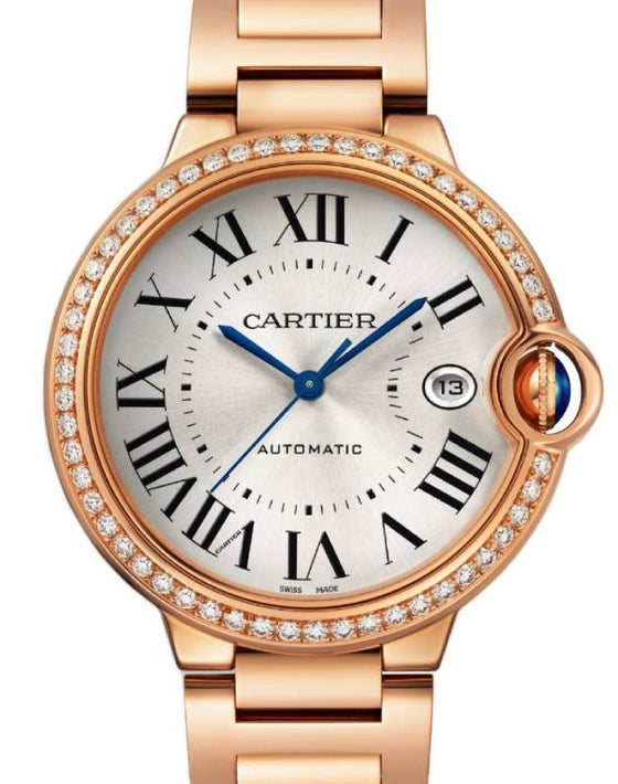 Cartier Ballon Bleu de Cartier 40mm Rose Gold/Diamonds Silver Dial WJBB0057 - BRAND NEW