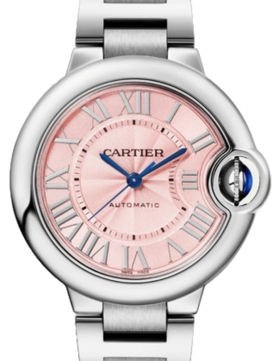Cartier Ballon Bleu de Cartier 33mm Stainless Steel Pink Dial WSBB0046 - BRAND NEW