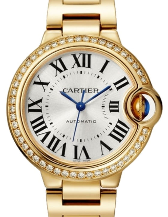 Cartier Ballon Bleu de Cartier Yellow Gold/Diamonds 33mm Silver Dial WJBB0069 - BRAND NEW