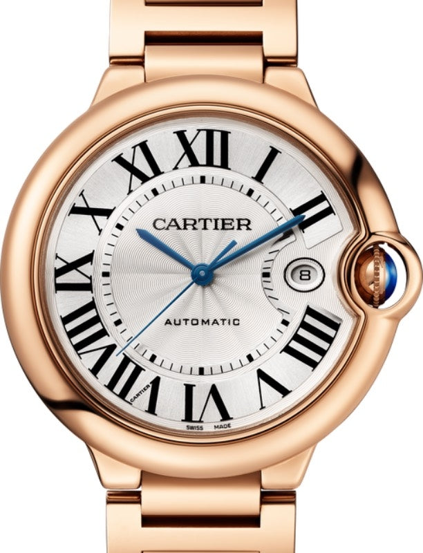 Cartier Ballon Bleu de Cartier Men's Watch Automatic Rose Gold 42mm Silver Dial Rose Gold Bracelet WGBB0044 - BRAND NEW