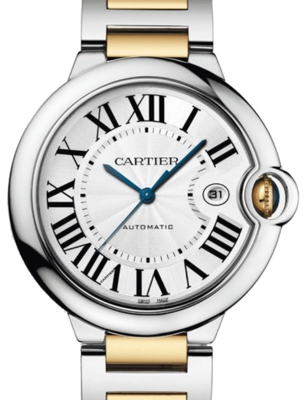 Cartier Ballon Bleu de Cartier Men's Watch Automatic Stainless Steel 42mm Silver Dial Steel Yellow Gold Bracelet W2BB0031 - BRAND NEW