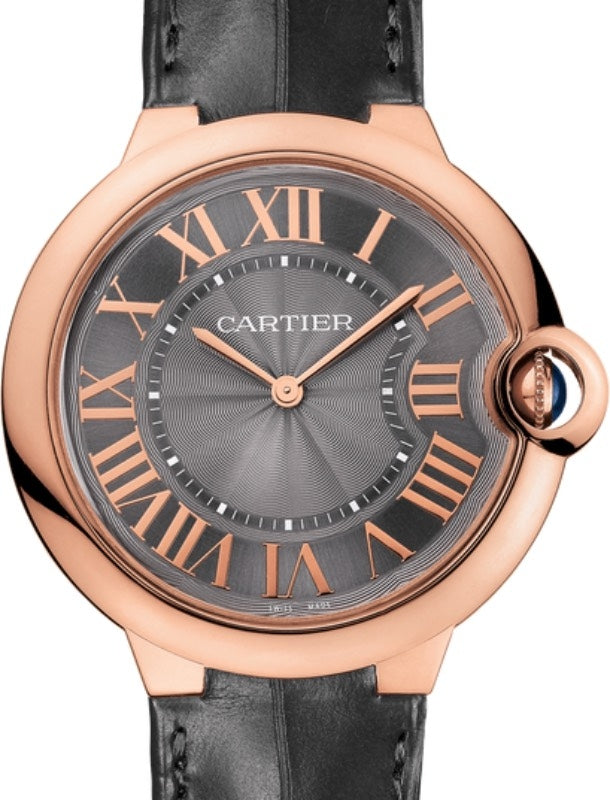 Cartier Ballon Bleu de Cartier Men's Watch Manual Winding Rose Gold 40mm Gray Dial Alligator Leather Strap W6920089 - BRAND NEW