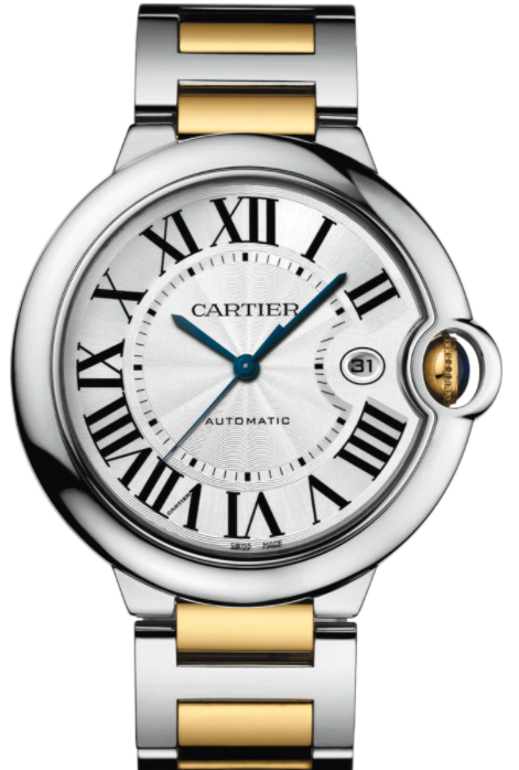 Cartier Ballon Bleu De Cartier Yellow Gold/Steel Large Silver 42mm Dial Bracelet Automatic W2BB0022 - BRAND NEW