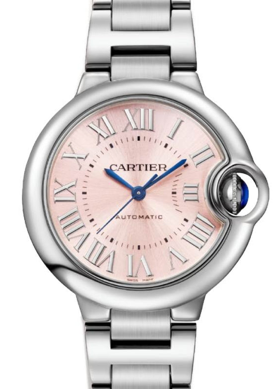 Cartier Ballon Bleu de Cartier Stainless Steel 33mm Pink Dial WSBB0068 - BRAND NEW