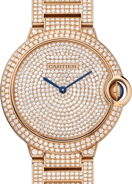 Cartier Ballon Bleu de Cartier Women's Watch Automatic Rose Gold Diamonds 36mm Rose Gold Diamond Dial Rose Gold Diamond Bracelet HPI00489 - BRAND NEW